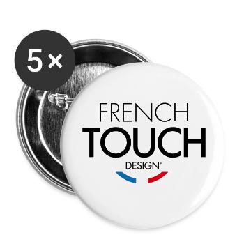 French Touch Design - Lot de 5 petits badges (25 mm) - blanc - Devant