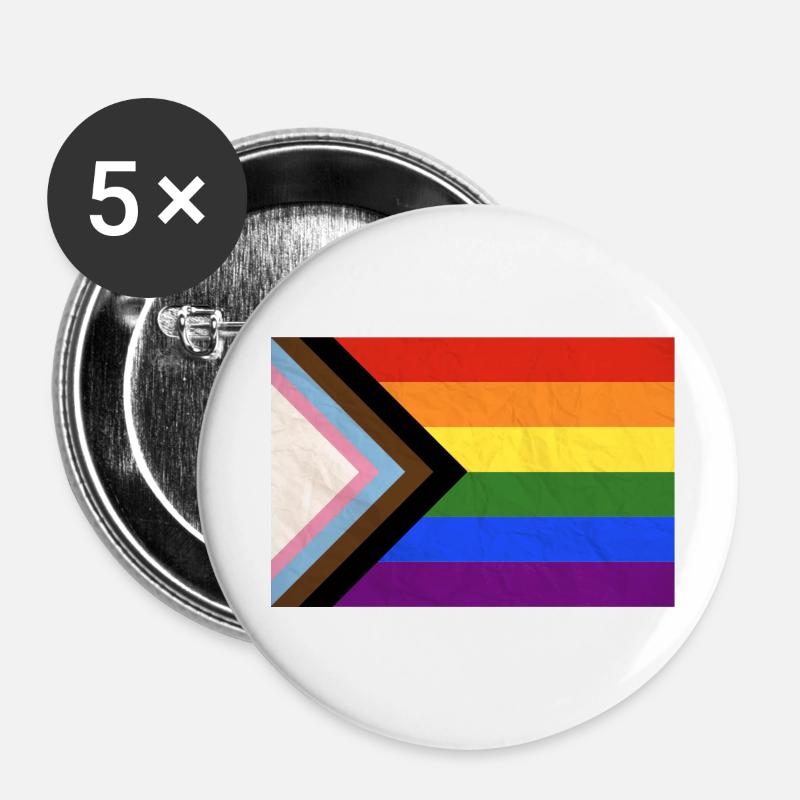 Progress Flag - Buttons small 1''/25 mm (5-pack) - white