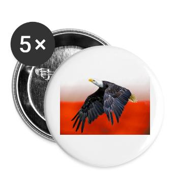 Polish eagle against the background of the national flag. - Buttons small 1''/25 mm (5-pack) - white - Front