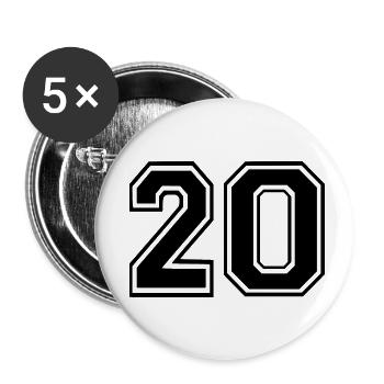 20 - Lot de 5 petits badges (25 mm) - blanc - Devant