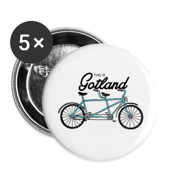Das ist Gotland - Tandem Bike - Buttons klein 25 mm (5er Pack) - Weiß - Vorne