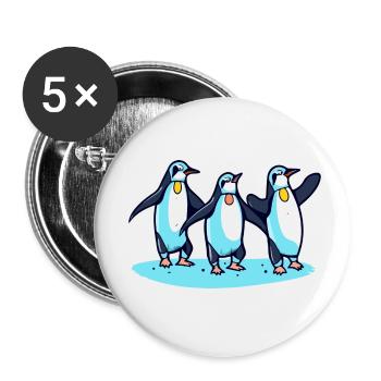 Penguins celebrate - Buttons small 1''/25 mm (5-pack) - white - Front
