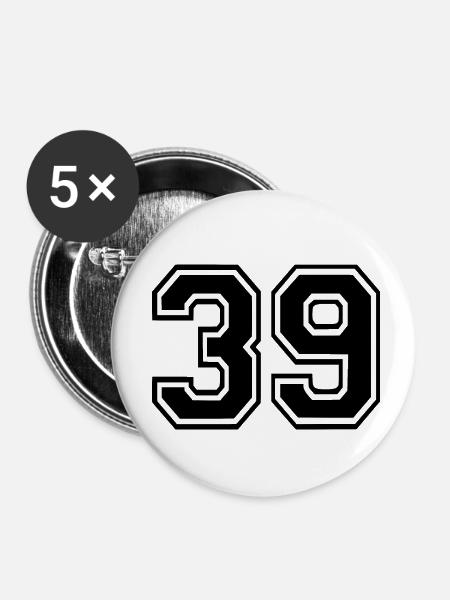 39 - Buttons klein 25 mm (5er Pack) - Weiß