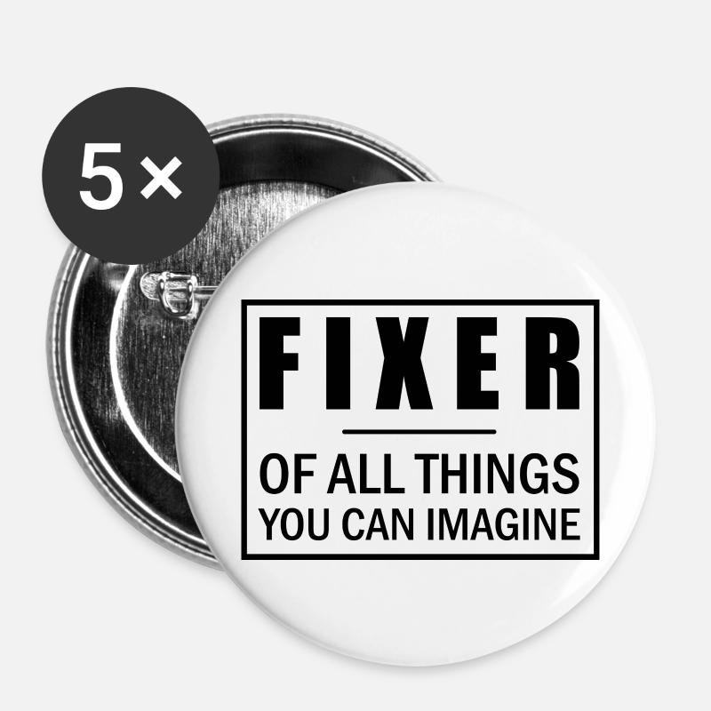 Craftsman Handyman Craft Tool Construction Site - Buttons small 1''/25 mm (5-pack) - white