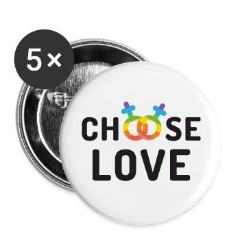 Mois de la fierté LGBT - Amour - Lot de 5 petits badges (25 mm) - blanc - Devant