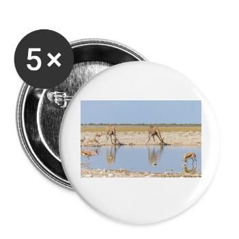 giraffe and Landscape in a Etosha National Park - Buttons small 1''/25 mm (5-pack) - white - Front