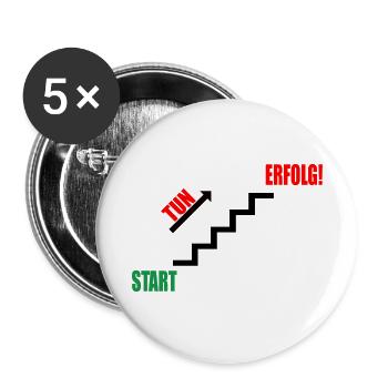 Treppe Erfolg durch Tun - Buttons klein 25 mm (5er Pack) - Weiß - Vorne