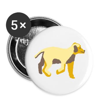 Hund - Buttons klein 25 mm (5er Pack) - Weiß - Vorne
