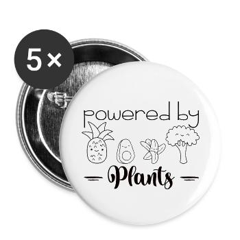 powered by plants - Buttons small 1''/25 mm (5-pack) - white - Front