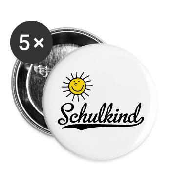 Schulkind - Buttons klein 25 mm (5er Pack) - Weiß - Vorne