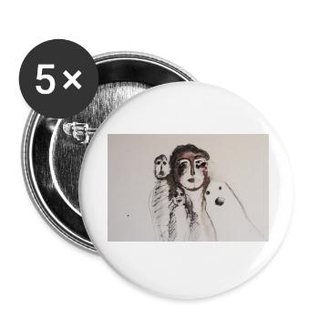 mädchen grusel - Buttons klein 25 mm (5er Pack) - Weiß - Vorne