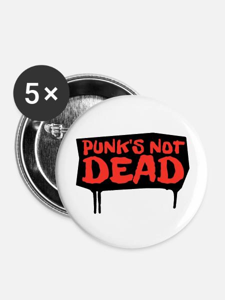 punks not dead | red-edition - Buttons klein 25 mm (5er Pack) - Weiß