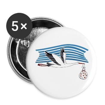 Stork - Buttons small 1''/25 mm (5-pack) - white - Front