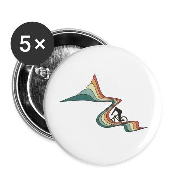 Vélo Rainbow Road - Lot de 5 petits badges (25 mm) - blanc - Devant