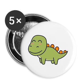 Dinosaur stegosaurus comic - Buttons small 1''/25 mm (5-pack) - white - Front