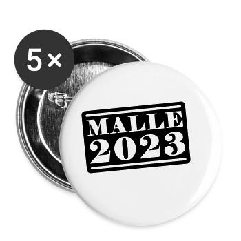Malle 2023 - Buttons klein 25 mm (5er Pack) - Weiß - Vorne