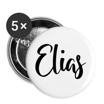 Name - Elias - Buttons small 1''/25 mm (5-pack) - white - Front