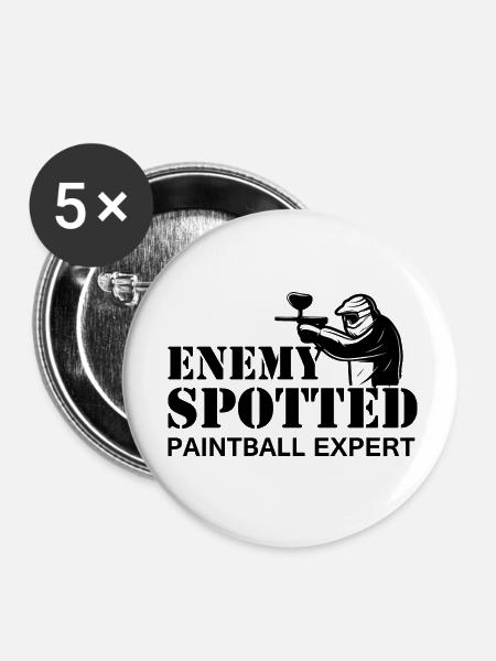 Paintball Airsoft - Buttons klein 25 mm (5er Pack) - Weiß