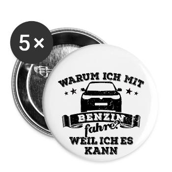 Warum ich mit Benzin fahre? Weil ich es kann - SUV - Buttons klein 25 mm (5er Pack) - Weiß - Vorne