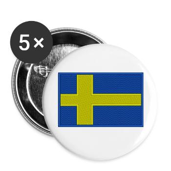 Schweden Schweden Skandinavien Kartoffeln Wikinger - Buttons klein 25 mm (5er Pack) - Weiß - Vorne