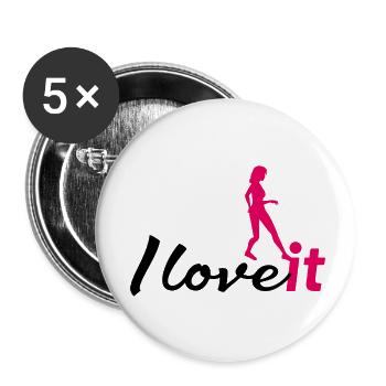 Le football féminin J’adore ça - Lot de 5 petits badges (25 mm) - blanc - Devant