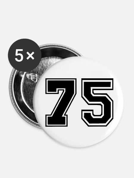 75 - Buttons klein 25 mm (5er Pack) - Weiß
