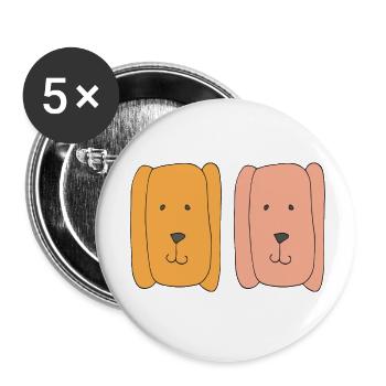 Dogs funny - Buttons small 1''/25 mm (5-pack) - white - Front