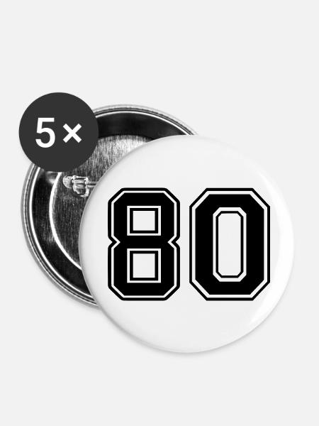80 - Buttons klein 25 mm (5er Pack) - Weiß
