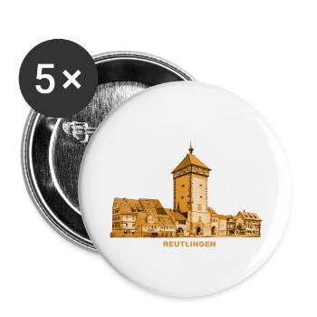 Reutlingen Tübinger Tor Baden-Württemberg - Lot de 5 petits badges (25 mm) - blanc - Devant