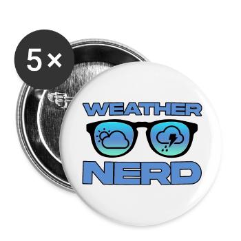 Nerd météo 4 - Lot de 5 petits badges (25 mm) - blanc - Devant