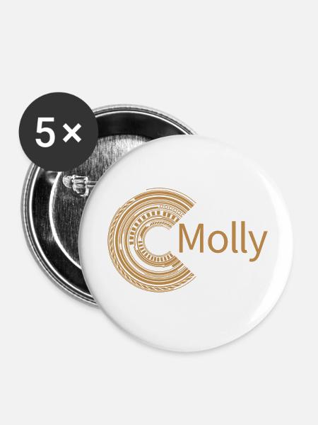 Für Molly - Buttons klein 25 mm (5er Pack) - Weiß