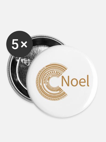 Für Noel - Buttons klein 25 mm (5er Pack) - Weiß