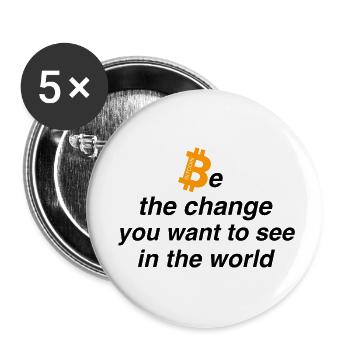 Be the change - Buttons klein 25 mm (5er Pack) - Weiß - Vorne