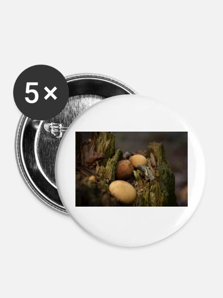 Magic-Mushrooms - Buttons klein 25 mm (5er Pack) - Weiß