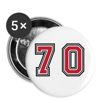 70 Number Symbol - Buttons small 1''/25 mm (5-pack) - white - Front