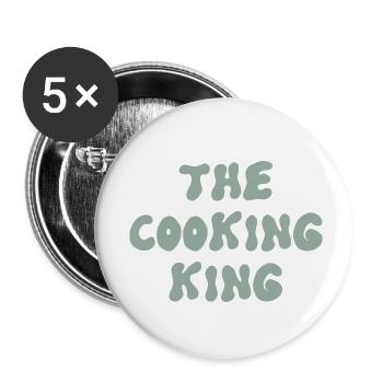 Le roi de la cuisine - Lot de 5 petits badges (25 mm) - blanc - Devant
