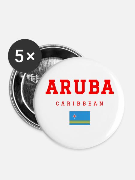 Aruba - Buttons klein 25 mm (5er Pack) - Weiß