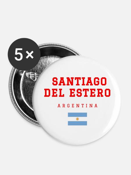 Santiago del Estero Argentinien - Buttons klein 25 mm (5er Pack) - Weiß