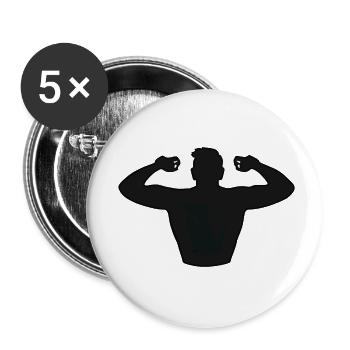 salle de sport - Lot de 5 petits badges (25 mm) - blanc - Devant