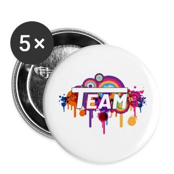 "Team" - Gemeinsam unschlagbar - Buttons klein 25 mm (5er Pack) - Weiß - Vorne