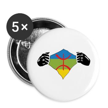 Amazigh flag in force - Buttons small 1''/25 mm (5-pack) - white - Front