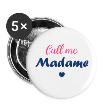 call me madame - Lot de 5 petits badges (25 mm) - blanc - Devant