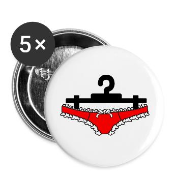 Dessous-Slips oder Damenunterhosen hängen an der Kleidung - Buttons klein 25 mm (5er Pack) - Weiß - Vorne