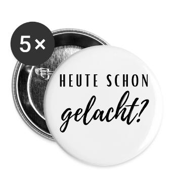 Heute schon gelacht? - Buttons klein 25 mm (5er Pack) - Weiß - Vorne