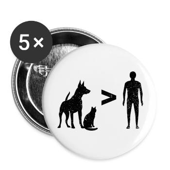 Tiere > Menschen - dunkel - Buttons klein 25 mm (5er Pack) - Weiß - Vorne