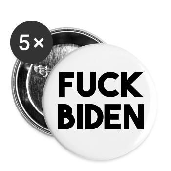 FUCK BIDEN - Buttons small 1''/25 mm (5-pack) - white - Front