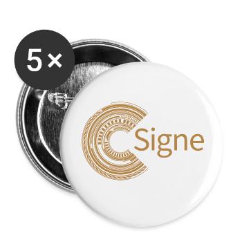 Pour Signe - Lot de 5 petits badges (25 mm) - blanc - Devant