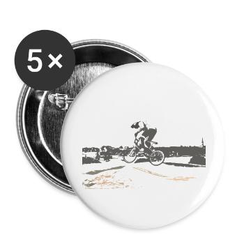 bmx - Lot de 5 petits badges (25 mm) - blanc - Devant