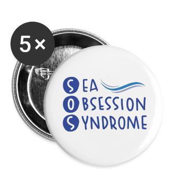 Humor Wohlbefinden Meer - Buttons klein 25 mm (5er Pack) - Weiß - Vorne