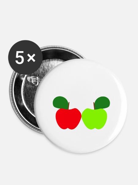 Apfel junkie - Buttons klein 25 mm (5er Pack) - Weiß